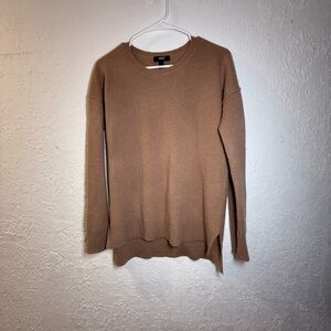 Aqua Classic Camel Crew Neck Sweater 100%cashemere